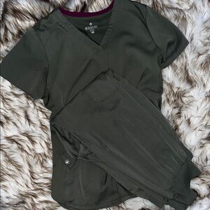 Med Couture Dark Olive Scrub Ensemble
